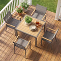 5-Pieces Aluminum Patio Table and Chairs Set, Outdoor Patio Furniture Set by FansaFurn