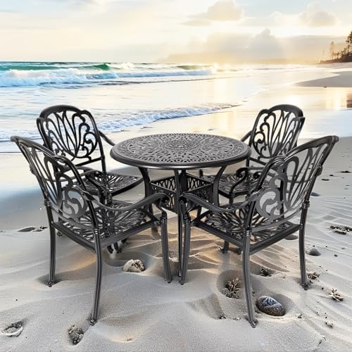 Outdoor Dining Chairs Cast Aluminum, Patio Dining Chairs Set of 2, Conversation - Image 2
