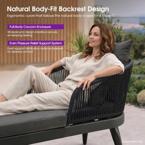 PURPLE LEAF Outdoor Chaise Lounge Chairs 4 Pieces - Image 3