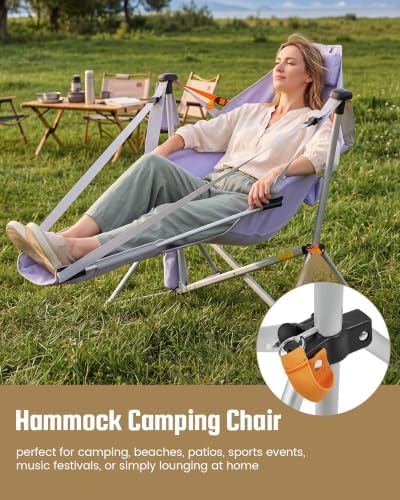 KingCamp Hammock Chair with Footrest, Heavy Duty Swinging Chairs 400lbs - Image 3