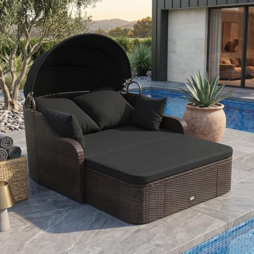 Tangkula PE Rattan Patio Daybed - Image 2