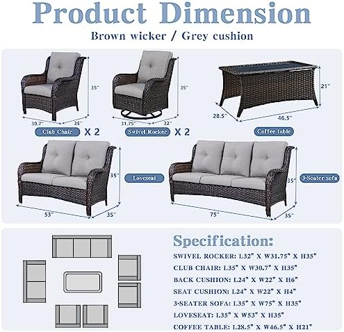 Outdoor Furniture Wicker Conversation Sets - Image 3