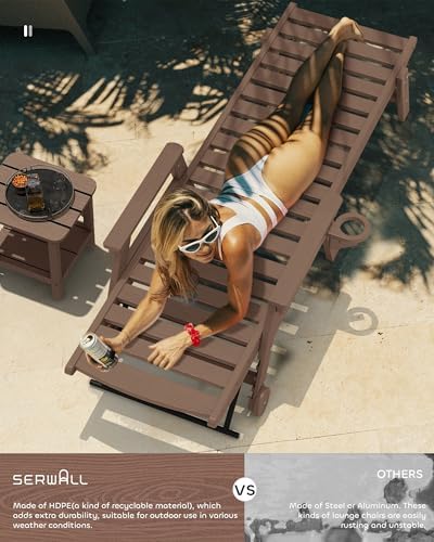 SERWALL HDPE Outdoor Chaise Lounge Set of 4 - Image 2