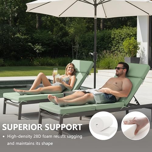 72 x 21 Inch Outdoor Chaise Lounge Cushions Set of 2 - Image 5