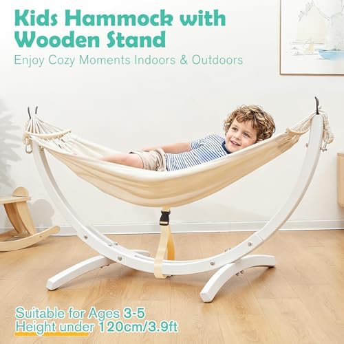FUNLIO Wooden Hammock with Stand - Image 3