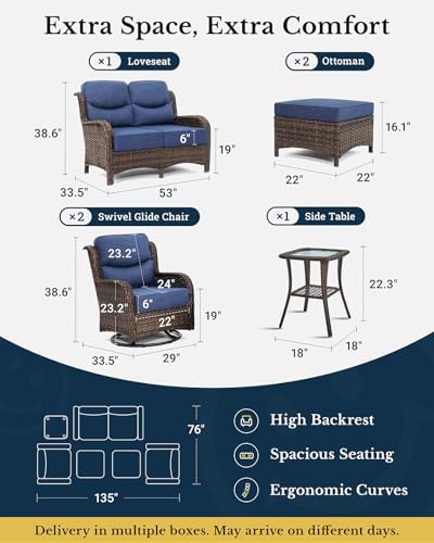 HILLGA 6-Piece Luxury Patio Furniture Set - Image 2