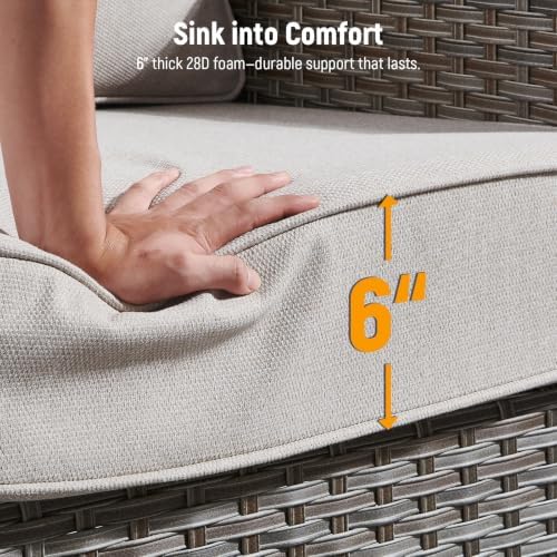 Luxury 6" Thick Cushioned 6-Piece Swivel Rocker Chairs Set - Image 4