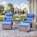 5 Piece Wicker Swivel Rocker Patio Set by HUMMUH