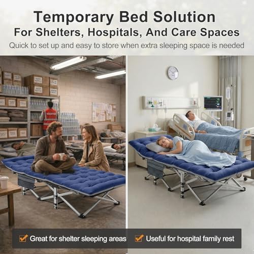 ABORON Camping Cot for Adults, 28 in Wide Folding Bed - Image 3