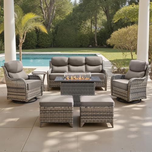 Luxury 6" Thick Cushioned 7 Pieces Patio Furniture Set by Belord