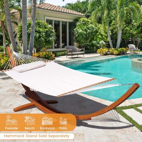 Lazy Daze 12 FT Sunbrella Fabric Hammock, Non-Fading Double Outdoor Hammock - Image 2