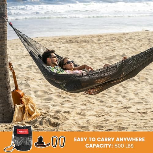 Lazy Daze XL Handwoven Mayan Hammock, 10.5FT Double Camping Hammocks - Image 5
