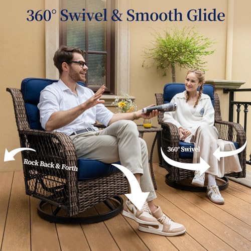 3 Piece Outdoor Swivel Chairs - Image 5