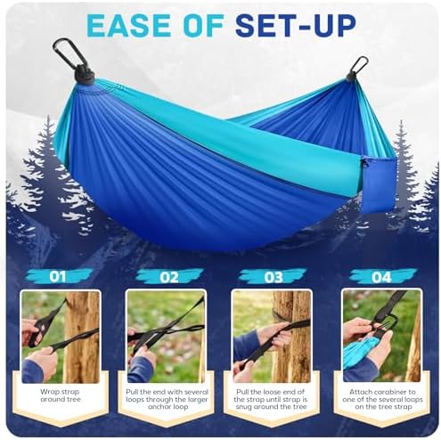 Camping Hammock Lightweight, Portable Hammocks Parachute Hammock - Image 4
