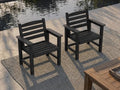 Patio Dining Chairs Set of 2, All-Weather HDPE Outdoor Dining Chair by PatioKingdom