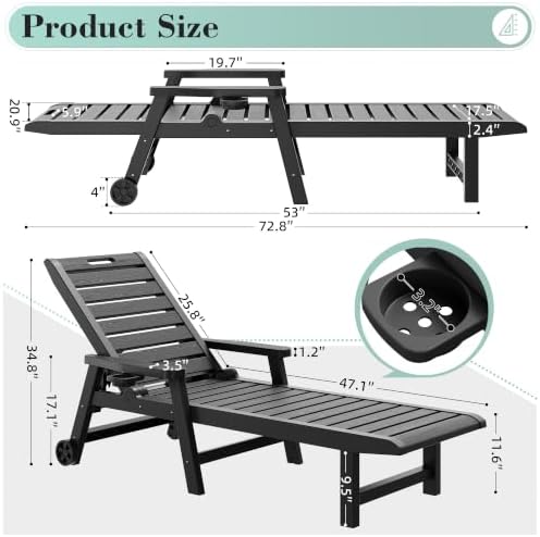 HDPE Outdoor Pool Lounge Chairs - Image 3