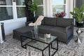 PURPLE LEAF Patio Furniture Set 4 Pcs L-Shaped Couch w/Ottoman by Unknown
