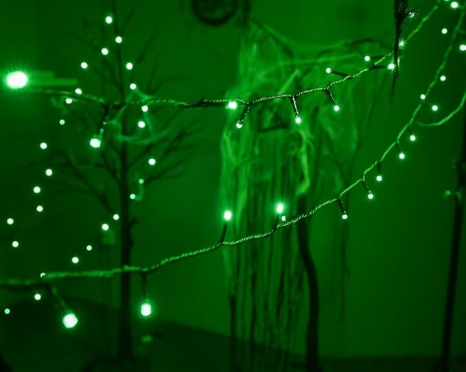 300 LED Halloween Lights, 118FT Waterproof Halloween String Lights, Green Halloween Lights Outdoor with 8 Lighting Modes for Halloween Outdoor Party Yard Garden Decoration(118 Ft | Green, 118 Ft)