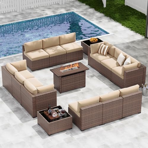 15-Piece Wicker Outdoor Patio Furniture Set by LazySunsets