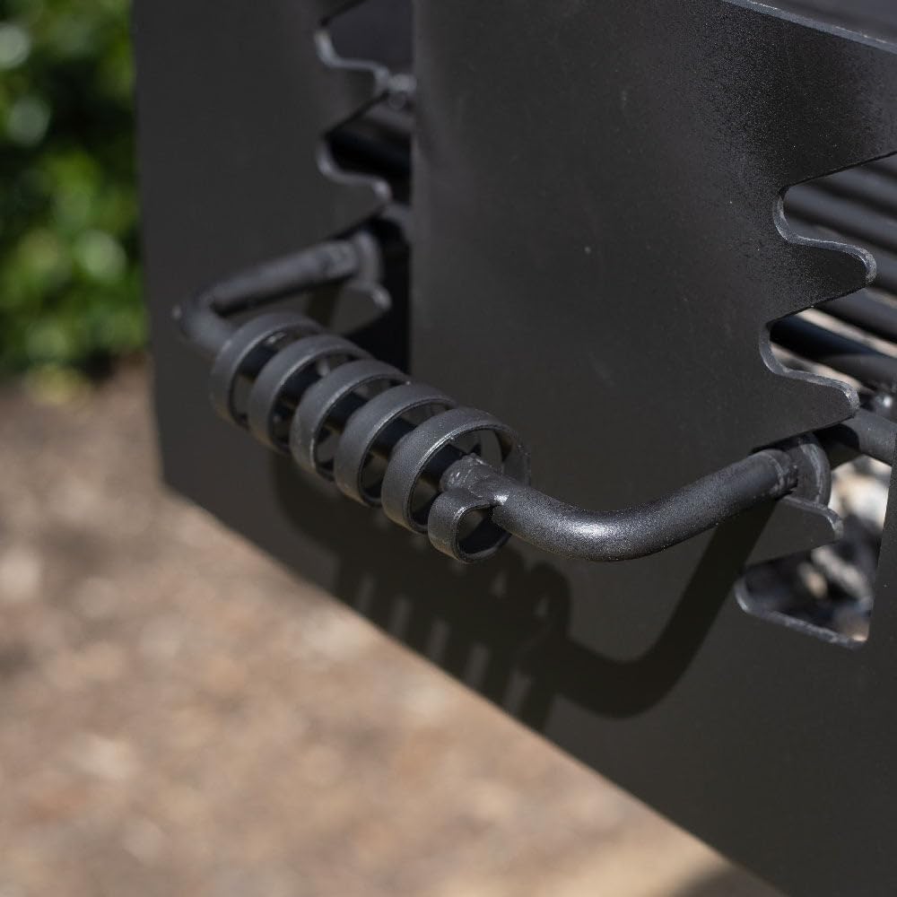 Ash & Ember Park-Style Grill, 384 Sq. In Jumbo Charcoal Grill with Base Anchor, 22.5"x16.5" Grill Grate, Single Post Outdoor Cooking Backyard BBQ, Camp Grilling Barbecues