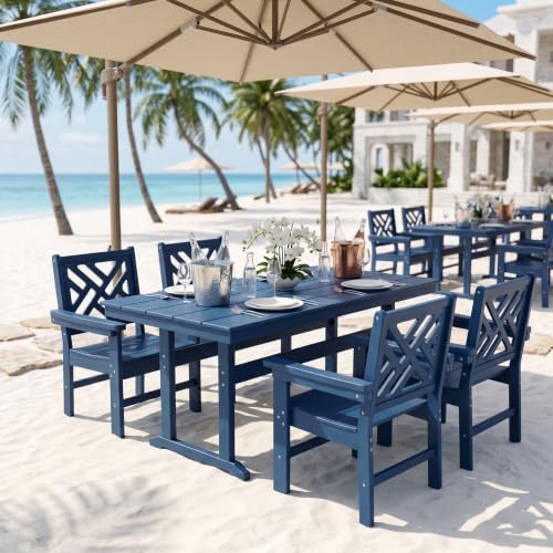 HDPE Dining Table Set for 4, 5-Piece Outdoor Table and Chairs Include 4 Dining - Image 2