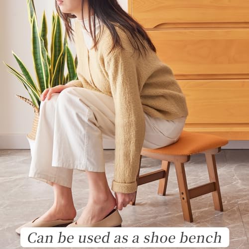 Foot Stool, Bamboo Small Sofa Foot Rest Under Desk, Extra Seating - Image 6
