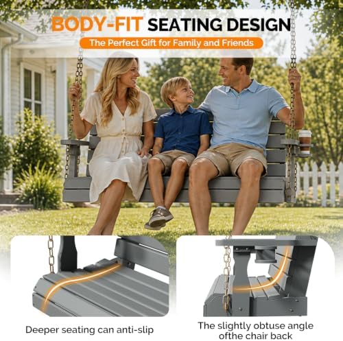VINGLI 5 FT HDPE Porch Swing Outdoor - Image 5