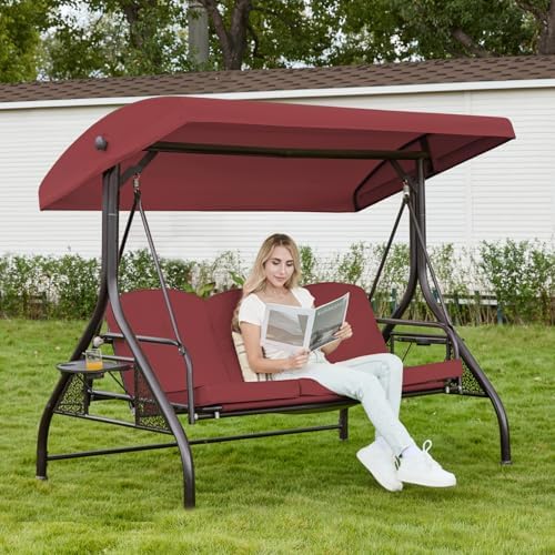 3 Seat Outdoor Patio Porch Swing by Oungelark