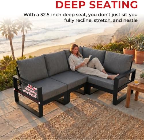 Rockaway Outdoor HDPE Sectional Corner Sofa Seat - Image 6