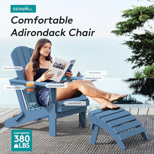 SERWALL Outdoor Adirondack Chair Set of 2 - Image 5