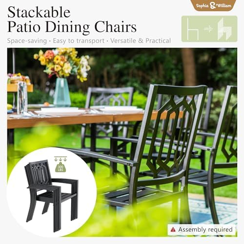 Sophia & William Patio Table and Chairs Set, Outdoor Dining Set - Image 2