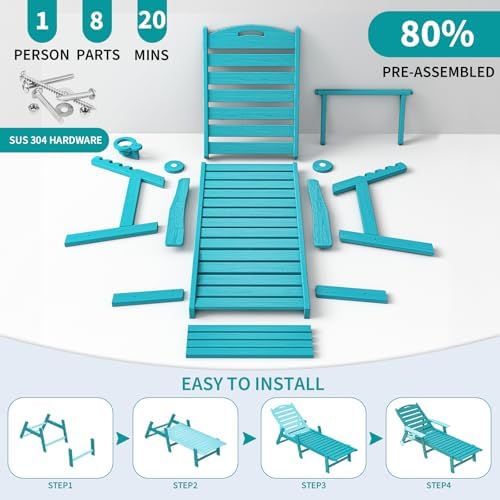 Outdoor Chaise Lounge Chair Set of 2 - Image 7