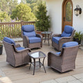 Luxury 6" Thick Cushioned Outdoor Swivel Rocker Patio Chairs Set of 4 by Belord