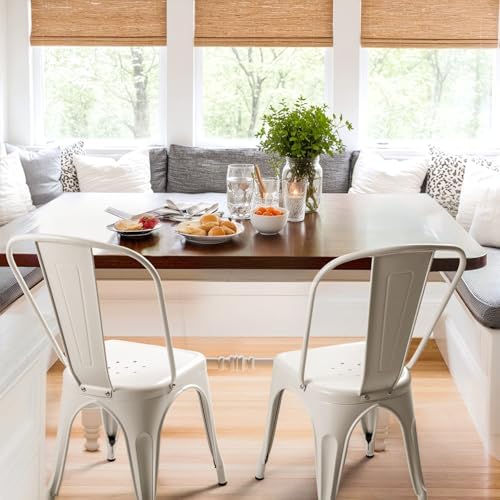 Furmax Metal Dining Chairs Set of 4, - Image 4