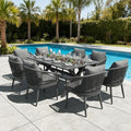 9 Pieces Outdoor Patio Dining Set, Aluminium Rectangular Dining Table and by LayinSun