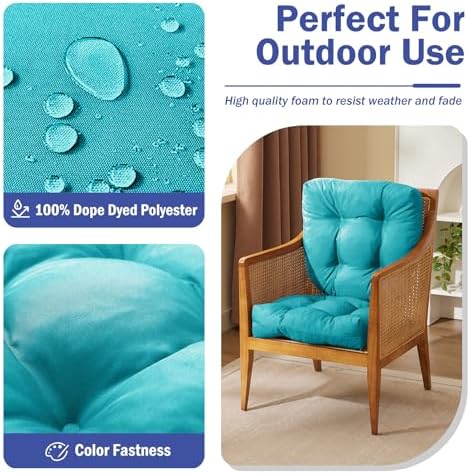 Outdoor Chair Cushions Set of 2, Patio Chair Cushions - Image 3