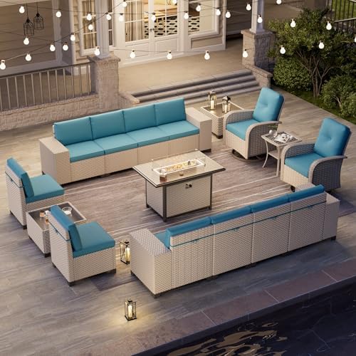 16-Piece Outdoor Patio Furniture Set, Modular Sectional Sofa Set - Image 7