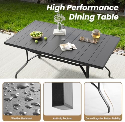 Soohow Outdoor Dining Table 60"x35", Rectangle Patio Table - Image 6