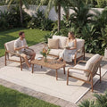 4-Piece Aluminum Patio Set, 2 Chairs & Side Table by Yurdafy