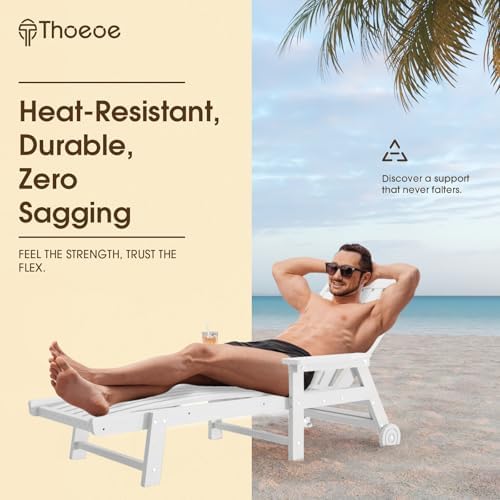 Outdoor Chaise Lounge Chair Set of 4, HDPE lounge chair outdoor - Image 4