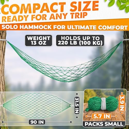 Camping Hammock Without Stand, Net Mesh Hammocks - Image 2