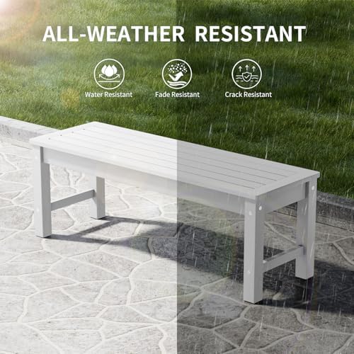 47" Backless Outdoor Bench for 2-Person - Image 5