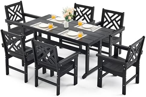 7 Piece HDPE Outdoor Dining Set by Unknown