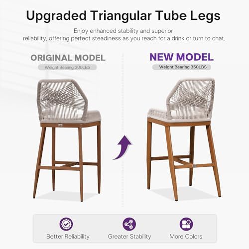 PURPLE LEAF Bar Height Stools Set of 4 - Image 4