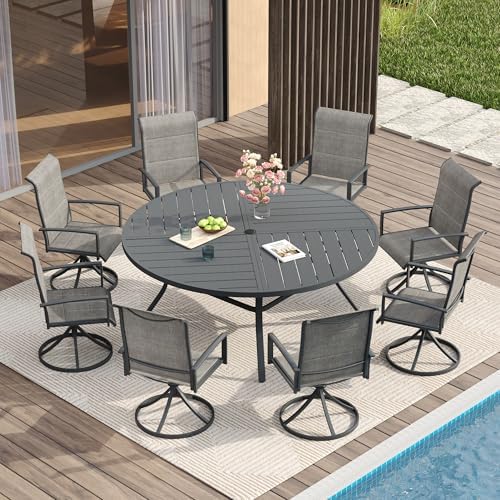 VICLLAX Round Patio Table with Adjustable Umbrella Hole - Image 2