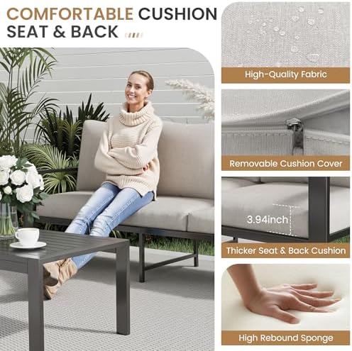 Aluminum Patio Furniture Sets 7 Seat All-Weather Outdoor Furniture Set - Image 3