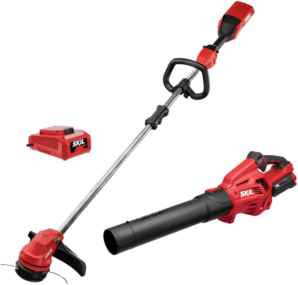 SKIL CB7478C-11 PWR CORE 40 Brushless 40V 14" String Trimmer and Leaf Blower Combo Kit with 2.5Ah Battery and Charger