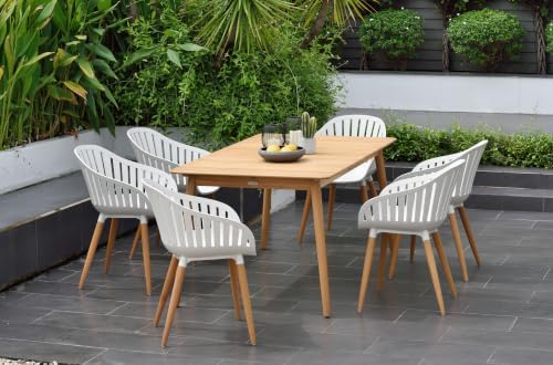 Amazonia Halo 7-Piece Teak Finish Rectangular Patio Dining Set | 100% FSC by Amazonia