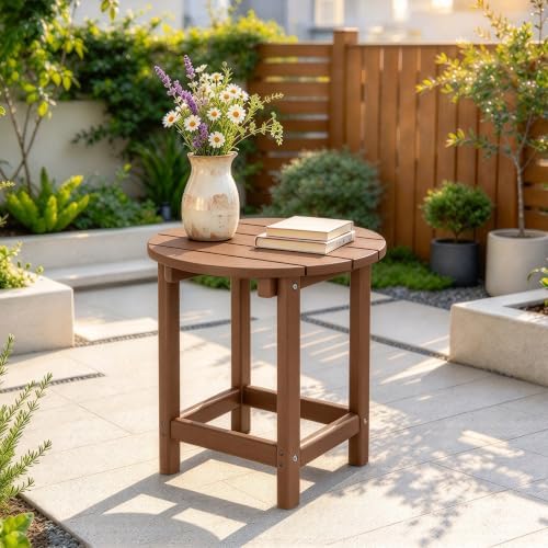 Round Adirondack Patio Side Table End Table, Outdoor Side Tables - Image 6
