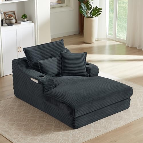 47" Oversized Lounge Chair, Boneless Cloud Chair, Dark Grey - Image 3